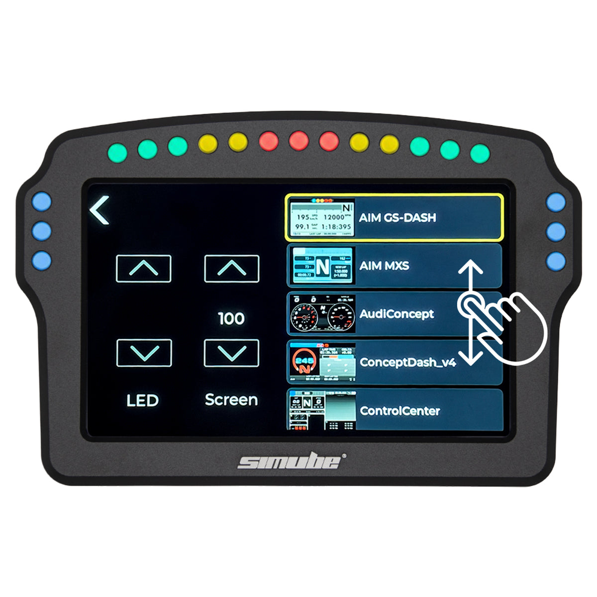Sim Racing Layout Cockpit Simube DDU500 Sim Racing Dashboard Display | Live Fanatec Control ...