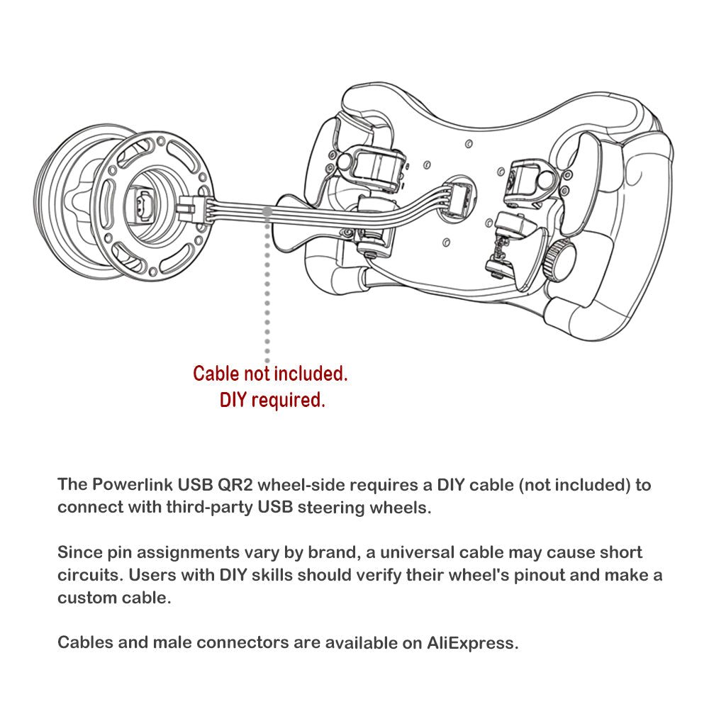 Simube Powerlink USB QR2 Wheel-Side for 70mm PCD Wheels