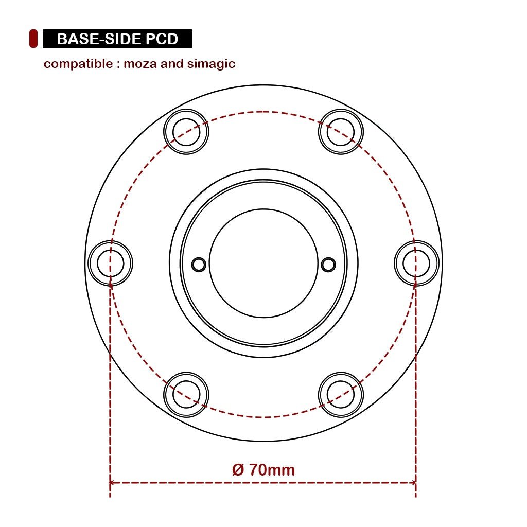 QR70 Base Side for Moza - Simube